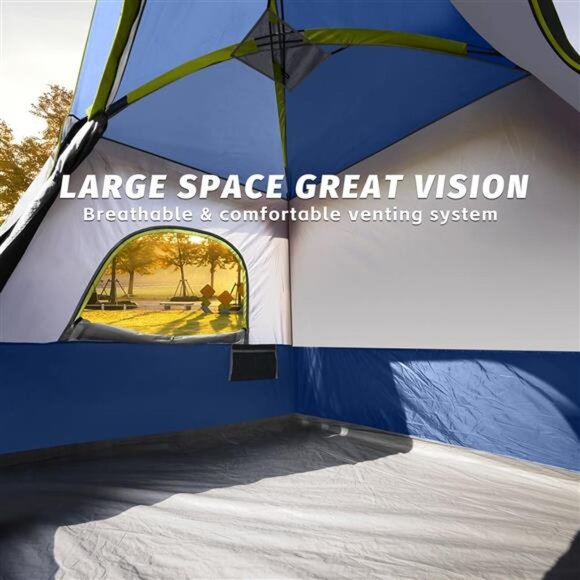 Portable Camping Tent 4-Person Easy Set Up Waterproof with Top Rainfly - Picture 3 of 6